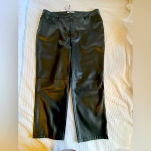 Mango Faux Leather Straight Pants
